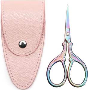 Stainless Steel Blade Sewing Scissors for Embroidery with Leather Sheath - Product Image 1