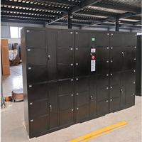 Casiers de stockage intelligents personnalisés en métal, 24 portes, casier à colis, système intelligent, acier, empreintes digitales, plage, supermarché, armoire