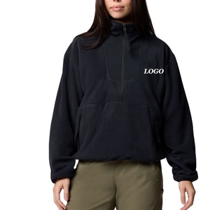 Sweat-shirt pour femmes en tissu polaire avec col montant et fermeture éclair / Design streetwear tendance avec logo personnalisé et manches longues - Product Image 1