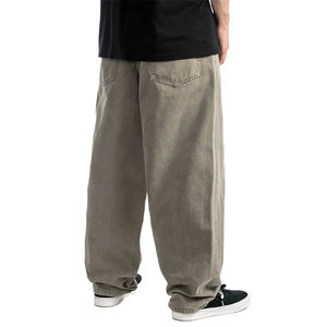 กางเกงยีนส์ทรงแบ็กกี้ผู้ชายแบบฟอกสี 100% ผ้าฝ้าย ดีไซน์เรียบง่าย ระบายอากาศได้ดี ทรงขากว้าง สวมใส่สบาย ขนาดผู้ชาย สามารถปรับแต่งได้ - Product Image 2