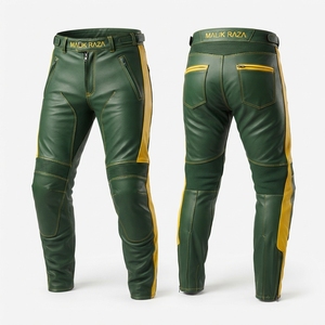 Pantalon de moto en cuir véritable personnalisé avec nom, pour homme et femme, coupe ajustée, équipement de course sur circuit - Product Image 6