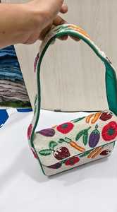 Bolso de Hombro para Mujer MSR Bohemian con Patrón Vegetal y Cuentas Hecho a Mano, Ecológico y Ligero para Bodas y Viajes, Personalizable - Product Image 3