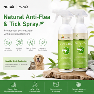 Spray anti-puces et anti-tiques naturel Mr.Tail 120ml, à base de plantes, parfum frais, toutes saisons, pour chiens, soins écologiques pour animaux de compagnie - Product Image 1
