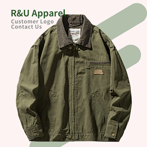 Men's Black Canvas Workwear Jacket with Solid Lining Hooded Breathable <b>Covered</b> <b>Button</b> Closure Regular Fit Winter Wear Logo - Product Image 2