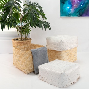 Caja de bambú natural duradera del artículo decorativo único al por mayor, cesta de almacenamiento de bambú de la artesanía de Vietnam - Product Image 6