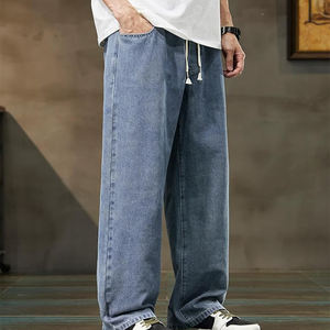 Vaqueros de mezclilla rectos para hombre, de lona de alta calidad, con botones, estilo invierno, 100% denim, personalizados, baratos, de diferentes estilos. - Product Image 3