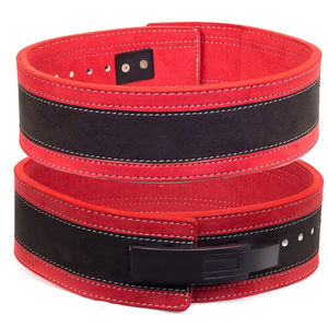 Ceinture de musculation en cuir noire et rouge disponible en gros pour l'entraînement de force - Product Image 3