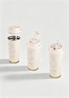 Ensemble cadeau d'entreprise promotionnel personnalisé, tasse à café en acier inoxydable 316, bouquet, carte de vœux, impression UV, boîte cadeau de style exquis