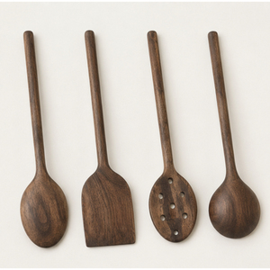 Ensemble de cuillères de cuisine en bois de qualité supérieure, spatules et louche en bois pour poêles antiadhésives, ustensiles de cuisine avec logo personnalisé - Product Image 3