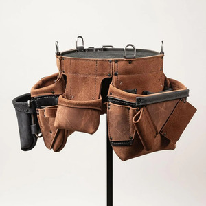 Cow Hide Full Grain Leather Modern Construction Tool Featuring Multiple Organizer Pouches Secure <b>Hammer</b> <b>Holder</b> Durable Alloy - Product Image 2