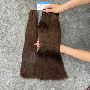 Thick End Premium Machine weft hair extensions color brown Vietnamese Human Hair No Shed No <b>tangle</b> - Product Image 4