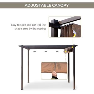 Pérgola de Aluminio 10x10 para Patio, Toldo Retráctil para Exteriores, Refugio de Sombra para Jardín, Terraza, Fiestas y Barbacoas - Product Image 4