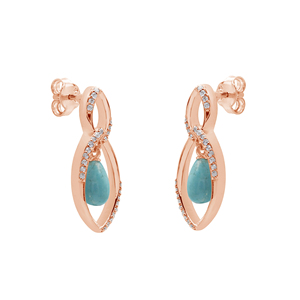 Boucles d'oreilles pendantes géométriques en argent sterling S925 avec pierre précieuse turquoise sertie clos, bijoux fins minimalistes pour femme, à porter au quotidien - Product Image 5