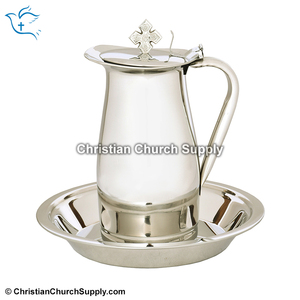 เหยือกสแตนเลสและจาน | ชุดเหยือกโบสถ์พิธีสวด-บริษัทส่งออก - Product Image 2