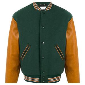 Chaqueta Deportiva Oem con Logotipo Personalizado Bordado, Chaqueta Bomber Unisex con Parches de Cuero, Chaqueta Letterman para Hombre, Chaqueta de Béisbol para Hombre - Product Image 1
