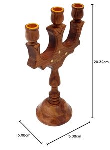 แท่นวางเทียนไม้แบบพิมพ์ลายแฮนด์เมดแบบสากลพร้อมดีไซน์ที่เป็นเอกลักษณ์สำหรับตกแต่งโต๊ะในโรงแรมและบ้านเทศกาลคริสต์มาส - Product Image 3