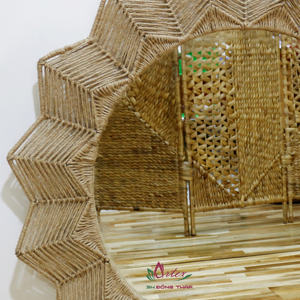 Eco-Friendly Round Shape Seagrass <b>Wall</b> <b>Mirror</b> Antique , <b>Vintage</b> Handcrafted Decor For Home Organization - Product Image 3