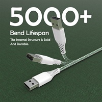 Cable de Carga Rápida USB-A a Lightning con Certificación MFi, Diseño Moderno, Trenzado de Metal y PVC, 1M, para Computadora, iOS y Teléfonos Móviles - En Stock