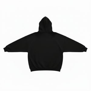 Sudadera con Capucha Negra Extra Grande con Logotipo Personalizado para Hombre, Sudadera de Algodón y Felpa, Estilo Urbano, Sudadera Lisa OEM ODM - Product Image 4