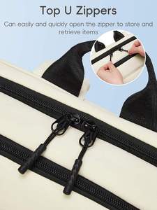 Water Resistant Off-White Business Laptop <b>Backpack</b> High Capacity Commute Rucksack - Product Image 5