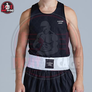 Highest Quality White Black <b>Red</b> Contrast Color Unisex Adult Boxing Martial Arts Wear Premium Product Boxing Trunk & <b>Tank</b> <b>Tops</b> - Product Image 5