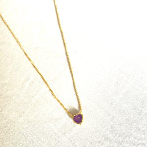 Collar de Plata de Ley con Colgante de Corazón de Amatista, Chapado en Oro, Joyería de Piedra Púrpura, Hecho a Mano, Proveedor Mayorista, Regalo Romántico - Product Image 2