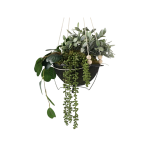 Juego de 2 Macetas Colgantes de Metal Rosa Minimalistas Modernas, Macetas Geométricas Ovaladas y Redondas de Hierro Resistente para Decoración de Jardín Interior - Product Image 3