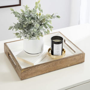 Fabrication sur mesure Plateau rectangulaire en bois de manguier avec poignées Plateaux en bois pour la décoration et le service à prix de gros et à bas quantité minimale de commande - Product Image 5