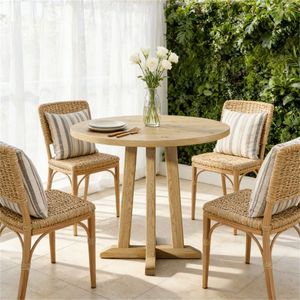 Tavolo da Pranzo Rotondo, Piccolo Tavolo da Cucina, Tavolino da Caffè per Cucina, Soggiorno, Sala da Pranzo (Solo Tavolo) - Product Image 2