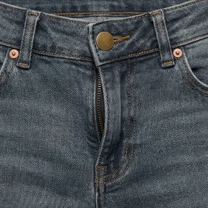 Pantalones Cortos Vaqueros de Mujer a la Moda, Estilo Vintage, con Botones, Cintura Alta, Lavados, Desgastados, hasta la Rodilla, para Verano - Product Image 4