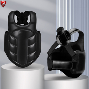 Boxtraining Brustschutz Verstellbare Kampfsport-Schutzweste Ledergefüttert Umweltfreundlich Atmungsaktiv für Taekwondo Karate Übungen - Product Image 2