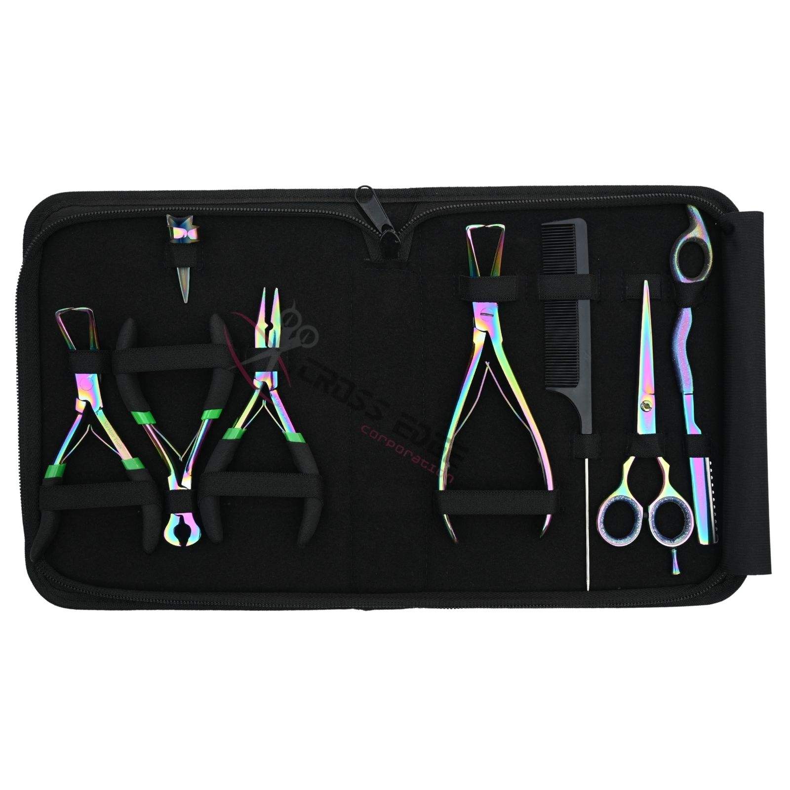 Kit d'outils pour extensions de cheveux multicolores