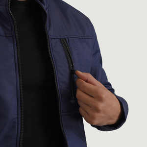 Veste matelassée d'hiver pour hommes de qualité personnalisée en noir avec col montant pour temps froid Veste en jean à logo personnalisé - Product Image 1