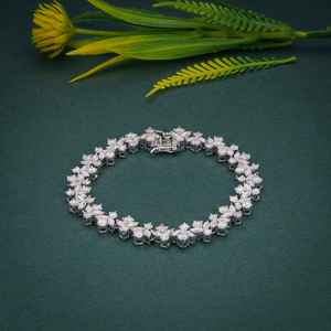 Luxury Round Brilliant Moissanite <b>Bracelet</b> GRA Certified Solid Gold <b>White</b> Fine Jewelry For Women Unique Style Jewelry - Product Image 1