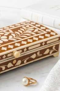 Handmade Bone and Resin Inlay Decorative Storage <b>Box</b> Elegant Jewelry Organizer <b>Keepsake</b> Case for Gift Shops Hotels and Interior - Product Image 4