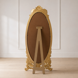 Miroir sur pied ovale doré antique, miroir baroque orné, miroir de luxe pleine longueur pour chambre, salon, décoration intérieure, cadeau - Product Image 3