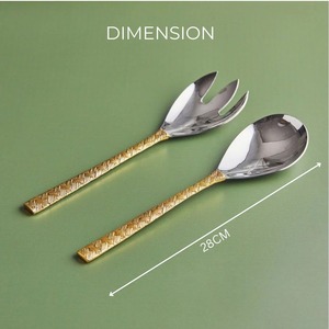 Juego de Servidor de Ensaladas Arquitectónico – Cuchara y Tenedor Premium para una Estética de Comedor Contemporánea - Product Image 3