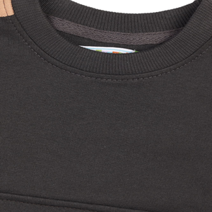 Sweat-shirts en molleton 100% coton de haute qualité, col rond, service OEM, pour bébés garçons, avec poche kangourou, couleur anthracite - Product Image 2