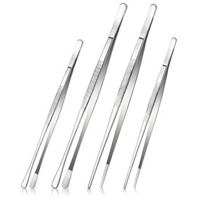Pince de cuisine professionnelle en acier inoxydable de haute qualité, multi-usages, à pointe fine et droite - Product Image 5