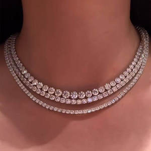 สร้อยคอและกำไลข้อมือเพชรเทียม Luster Design Lab Grown Diamond Tennis Chain  แบบ CVD ได้รับการรับรองจาก IGI ระดับ VVS ประดับเพชรเต็มเส้น  ทองคำแท้ - Product Image 1
