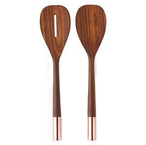 Meilleures ventes de services à salade en bois avec manche long, couverts, fourchette et cuillère pour mariage et fête, services à salade - Product Image 1