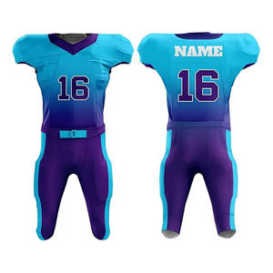New Design Men's V-Neck Sublimated Jersey Pants Gradient Color <b>Quick</b> <b>Drying</b> Regular Fit Short Sleeve American Football Uniform - Product Image 1