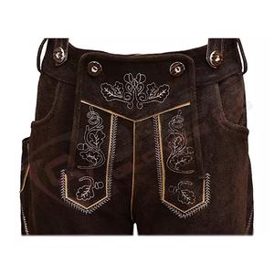 Les hommes portent OEM-Service brodé Logo personnalisé bavarois-Oktoberfest Lederhosen Trachten-Short allemand en cuir suédé - Product Image 5