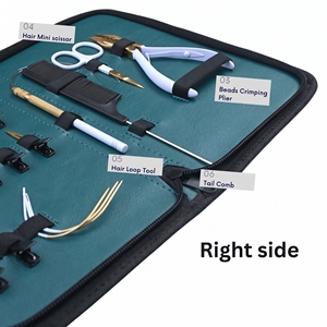 Kit d'outils de salon pour extensions capillaires durables : Pince à micro-anneaux, Pince de retrait, Crochet à boucle, Pinces de coiffure, Aiguille, Ensemble de ciseaux - Product Image 4