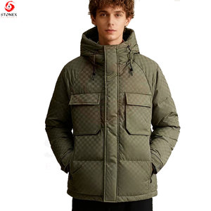 Veste d'hiver pour homme, chaude, à capuche, rembourrée en coton, légère, isolante, respirante, fermeture éclair intégrale, pour sports de plein air et randonnée - Product Image 2