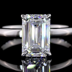 Wholesale IGI Certified 2 Carat Emerald Cut Lab Grown Diamond Ring 14K White Gold Solitaire Engagement Ring Fine Jewelry - Product Image 3