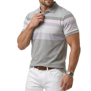 Polos deportivos OEM para hombre, hechos a medida, transpirables, de punto, a rayas, de manga corta, ajustados, al por mayor, para golf. - Product Image 4