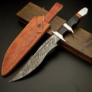 Couteau de chasse Bowie multifonctionnel en acier de Damas forgé à la main, haute durabilité, manche en Micarta, personnalisable OEM/ODM, garantie de 3 ans - Product Image 5