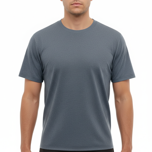Camiseta Lisa al por Mayor con Cuello Redondo, 100% Algodón Orgánico, Camiseta Deportiva de Manga Corta, Blusas Casuales - Product Image 2