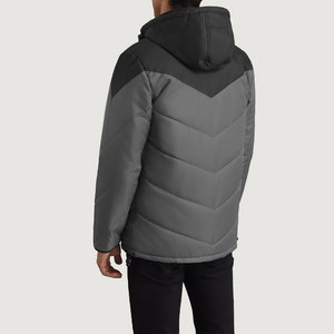 DANISH IMPEX Doudoune grise à capuche pour homme, fermeture éclair, coupe-vent, manteau d'hiver décontracté, coupe régulière, réversible, respirant, haute performance - Product Image 5